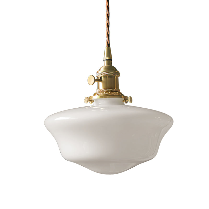 Lampa wisząca Droplet z miedzi i szkła mlecznego