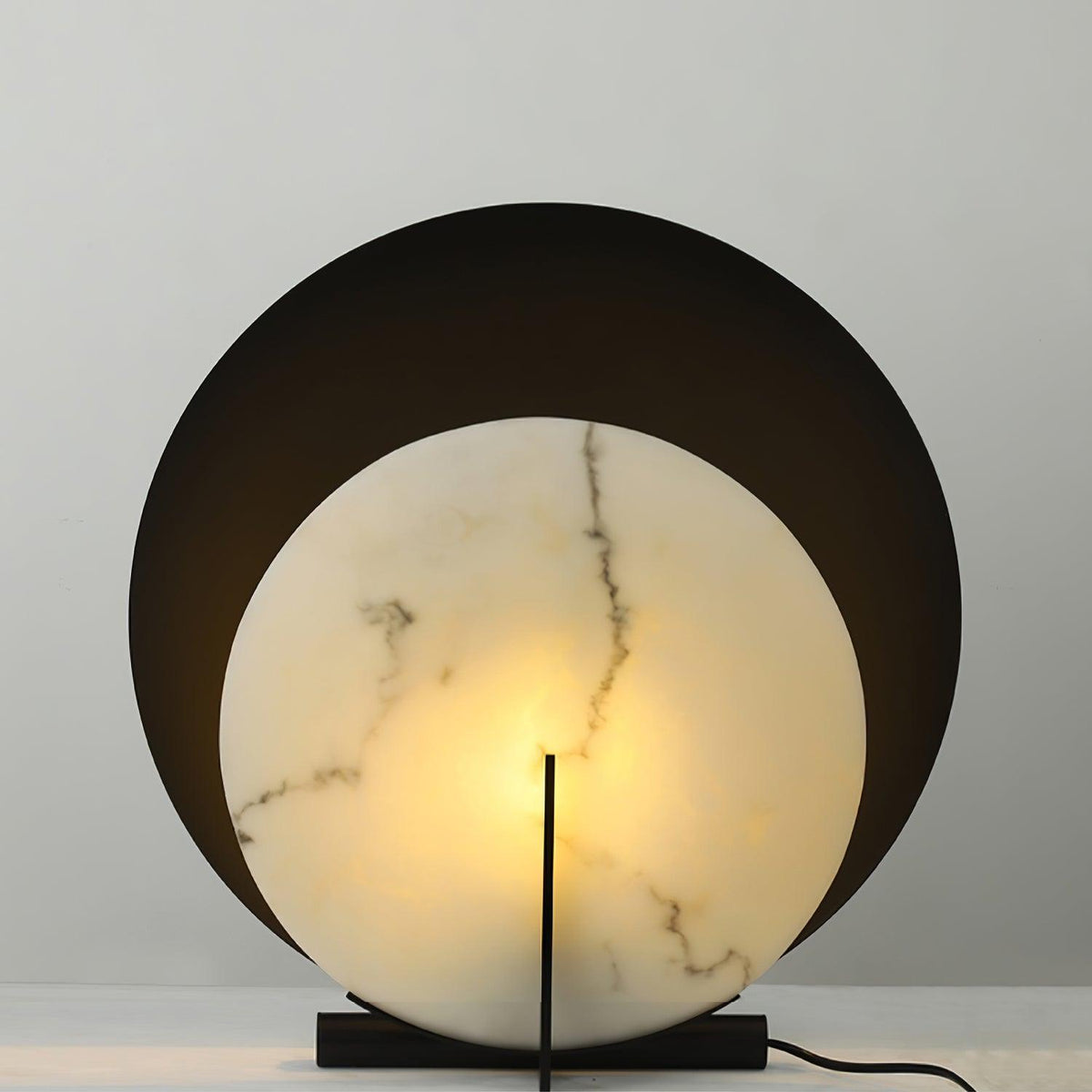 Astix półksiężycowa lampa stołowa z alabastrem