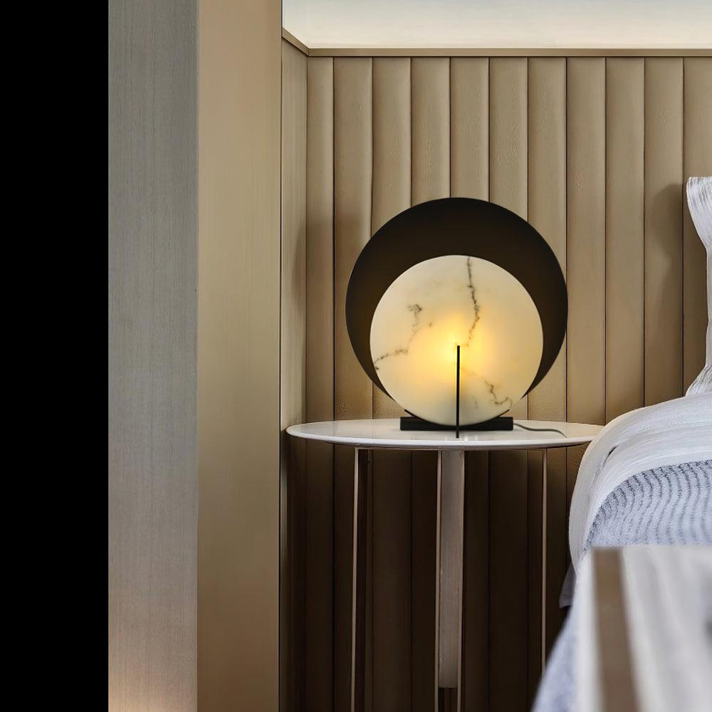 Astix półksiężycowa lampa stołowa z alabastrem