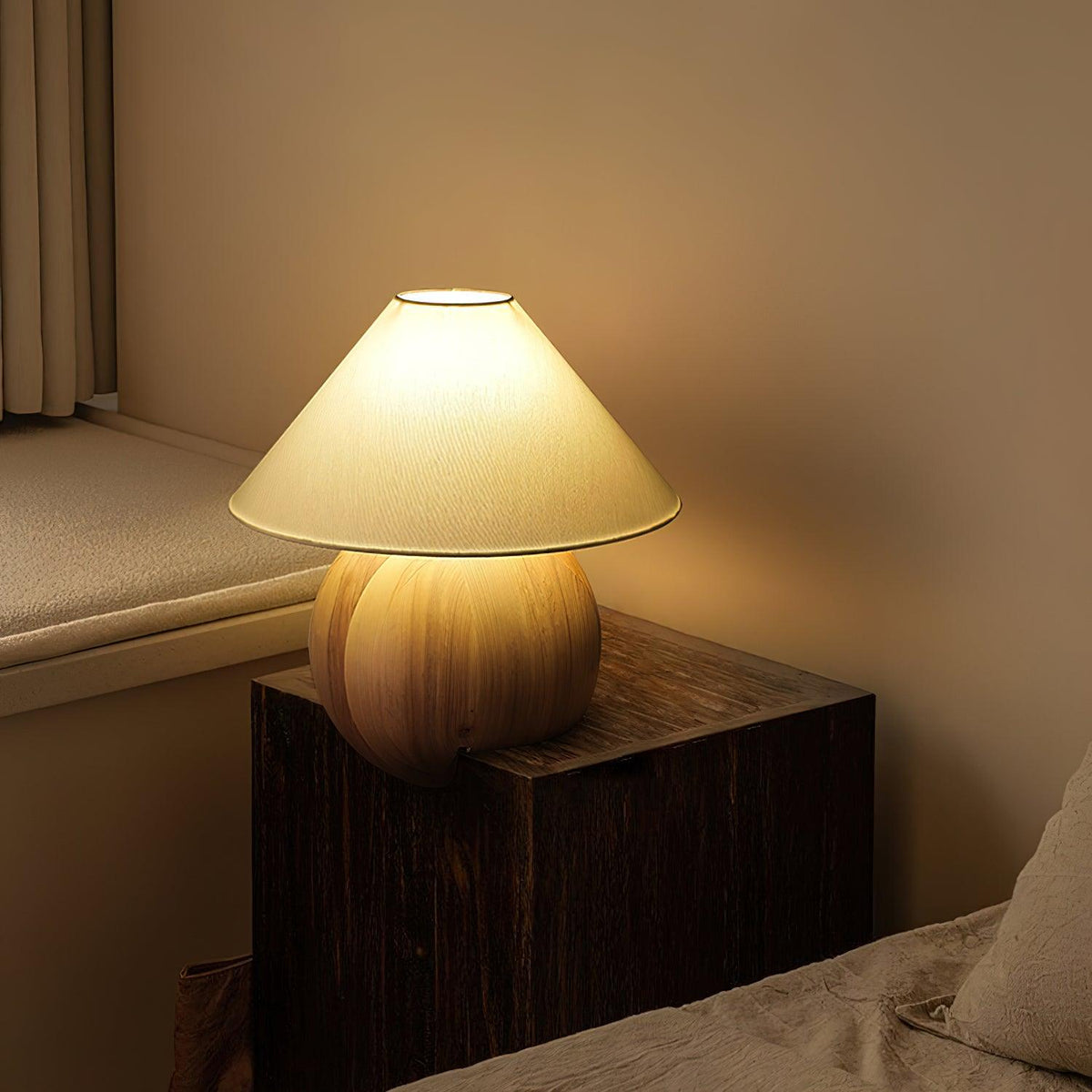Halise drewniana lampa stołowa organiczna