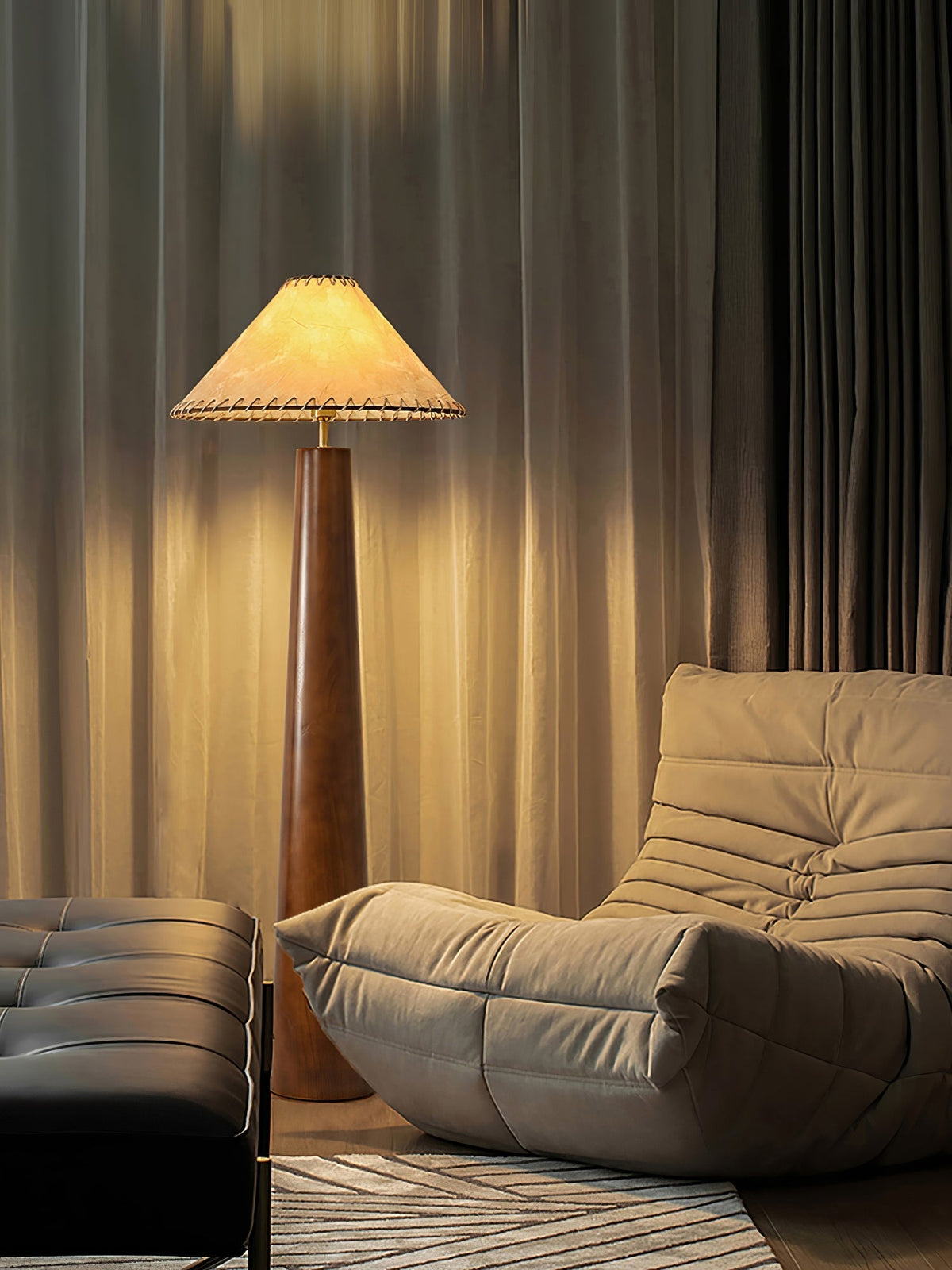 Syleelia drewniana kolumnowa lampa podłogowa