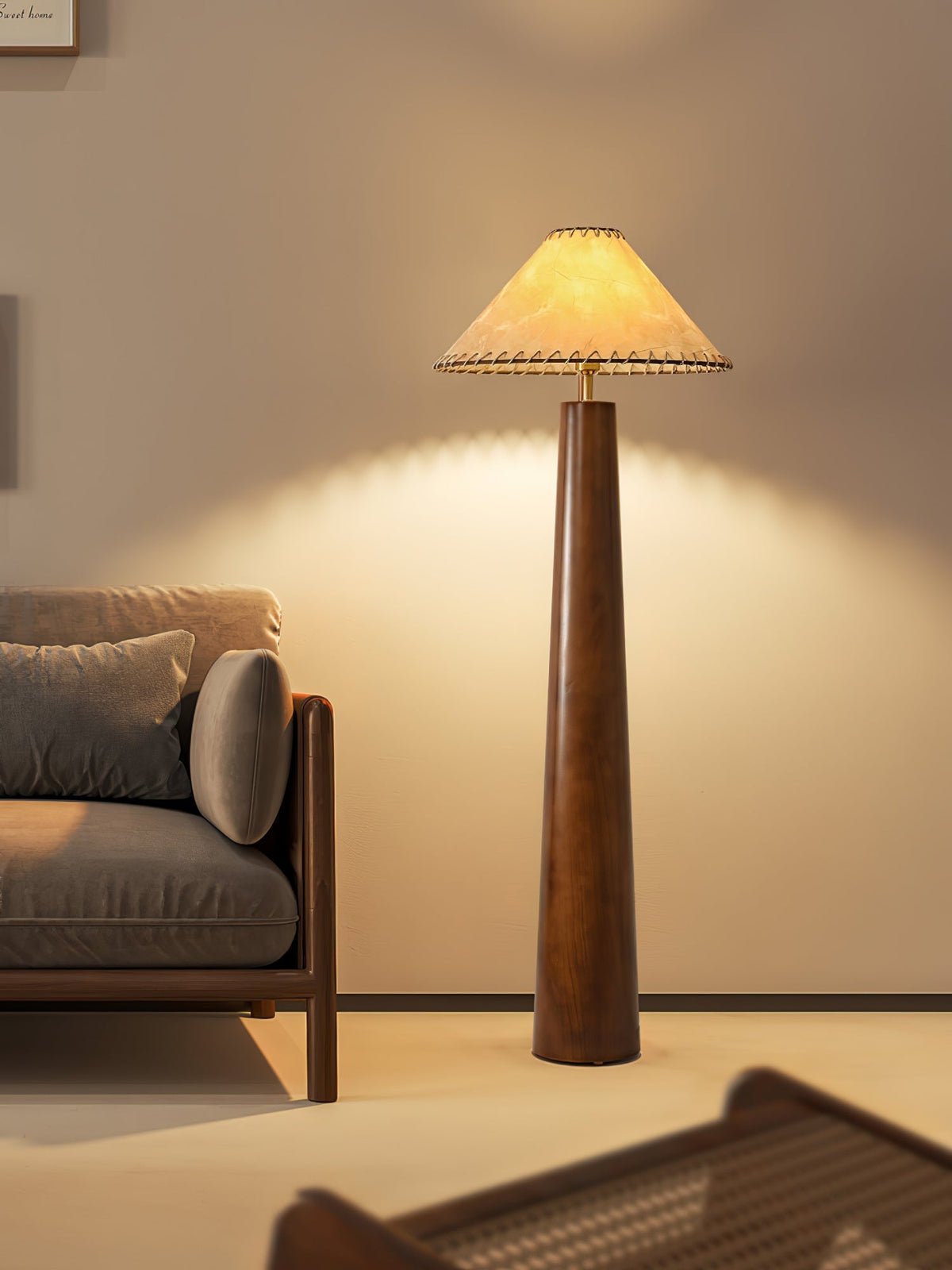 Syleelia drewniana kolumnowa lampa podłogowa
