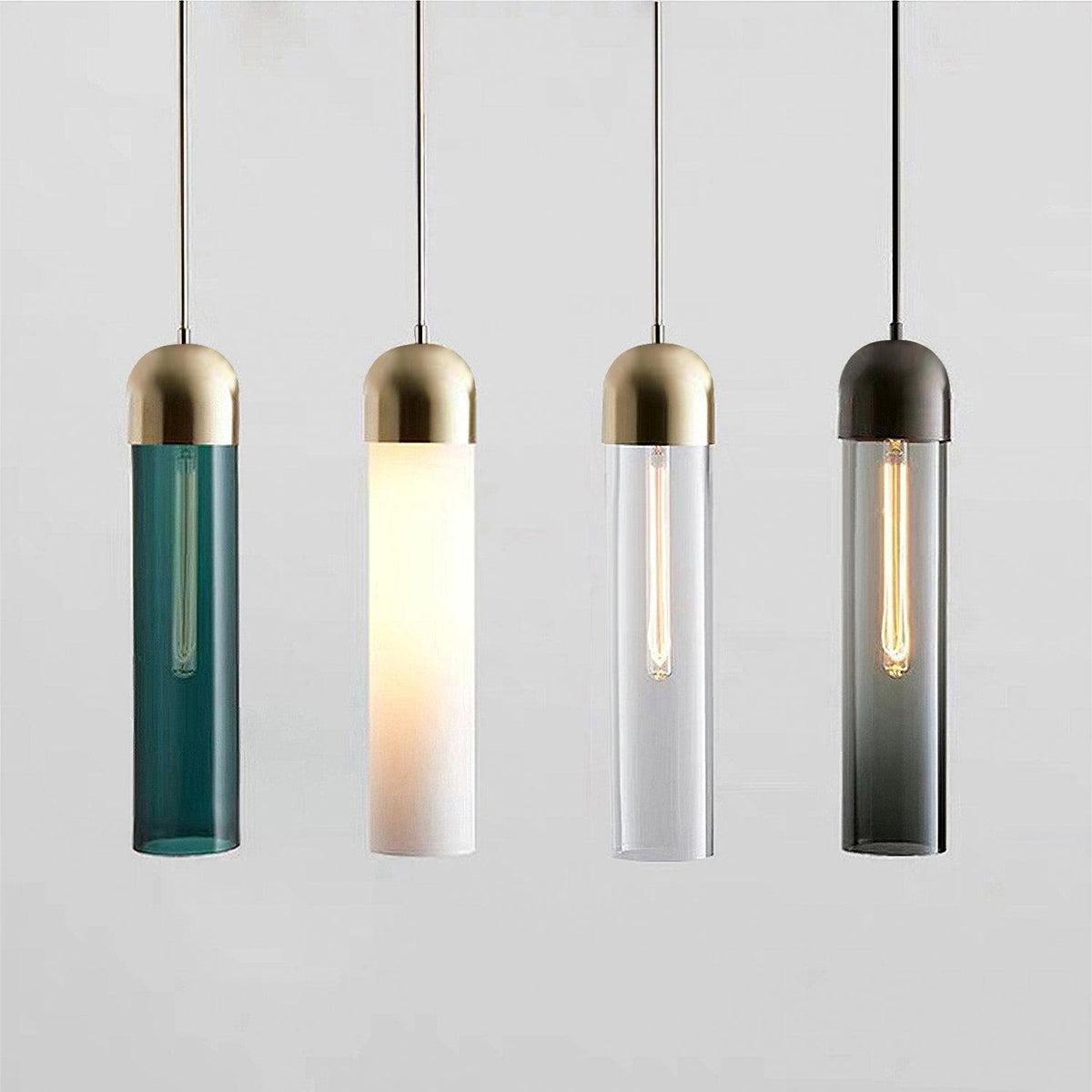 Eurcara nowoczesna minimalistyczna lampa wisząca ze szkła o kształcie cylindrycznym
