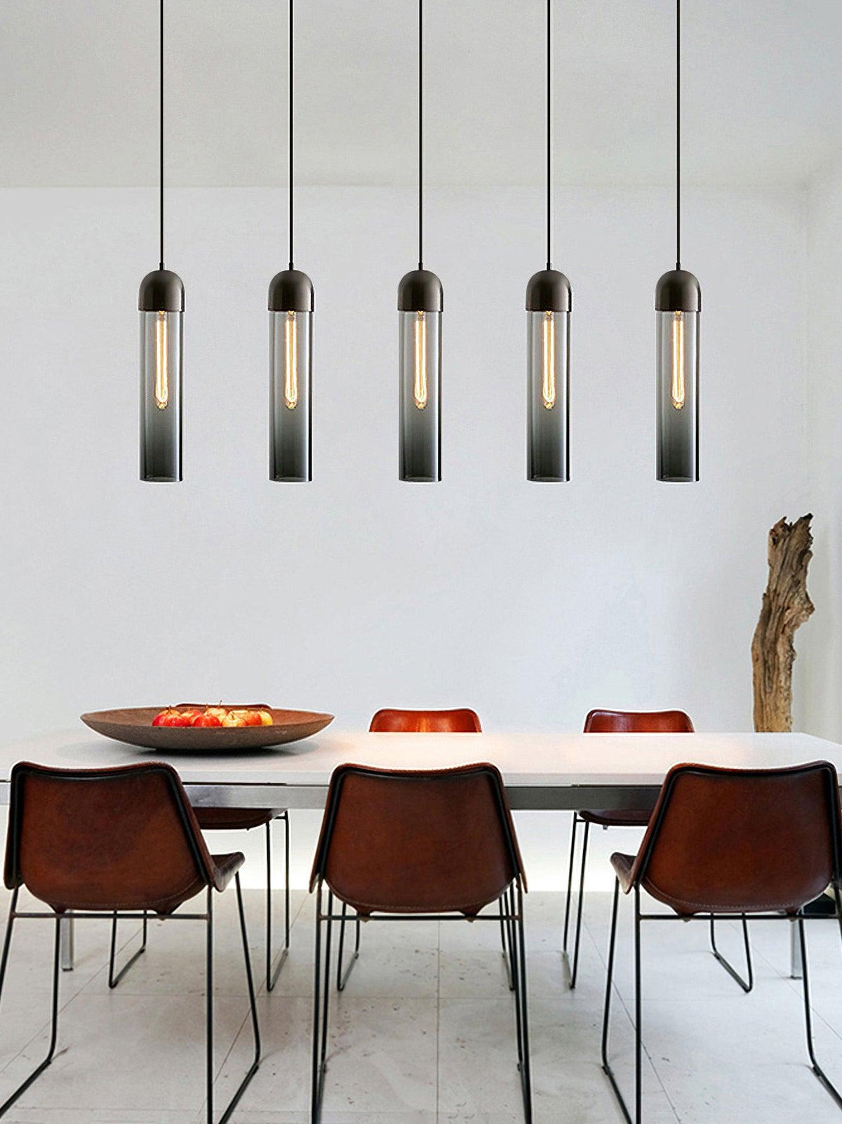 Eurcara nowoczesna minimalistyczna lampa wisząca ze szkła o kształcie cylindrycznym