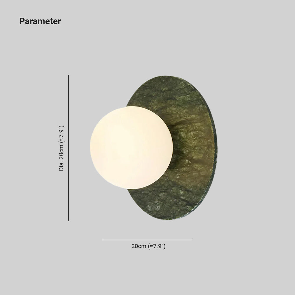 Enox minimalistyczna lampa ścienna z globem marmurowym