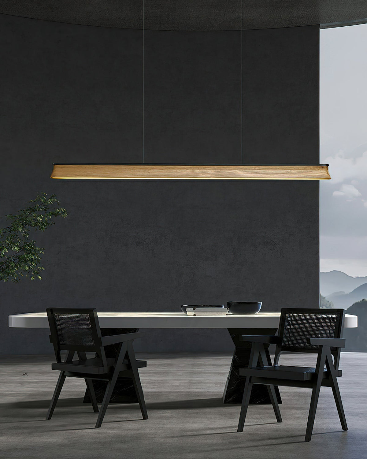 Aldeette lampa wisząca drewniana belka minimalistyczna