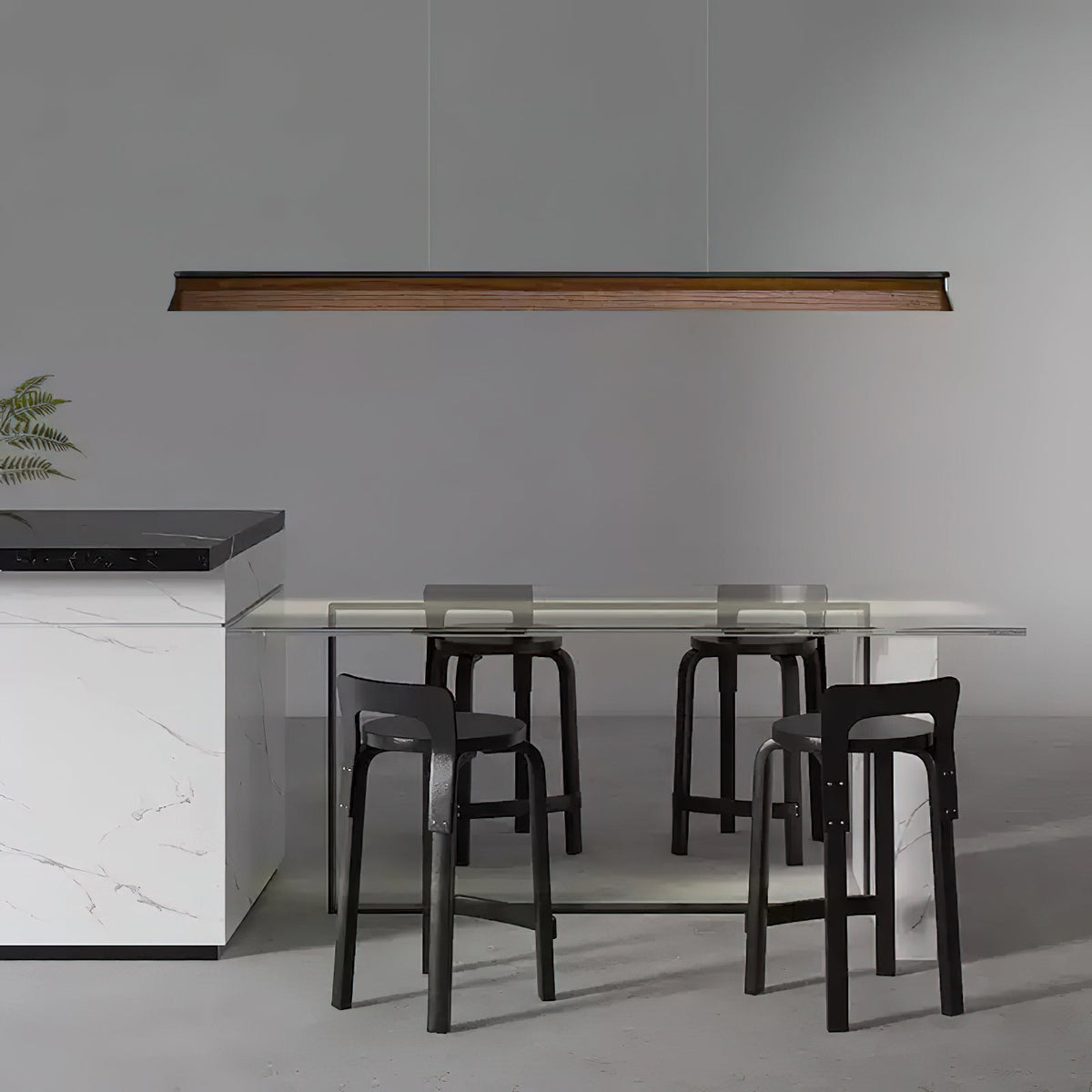 Aldeette lampa wisząca drewniana belka minimalistyczna