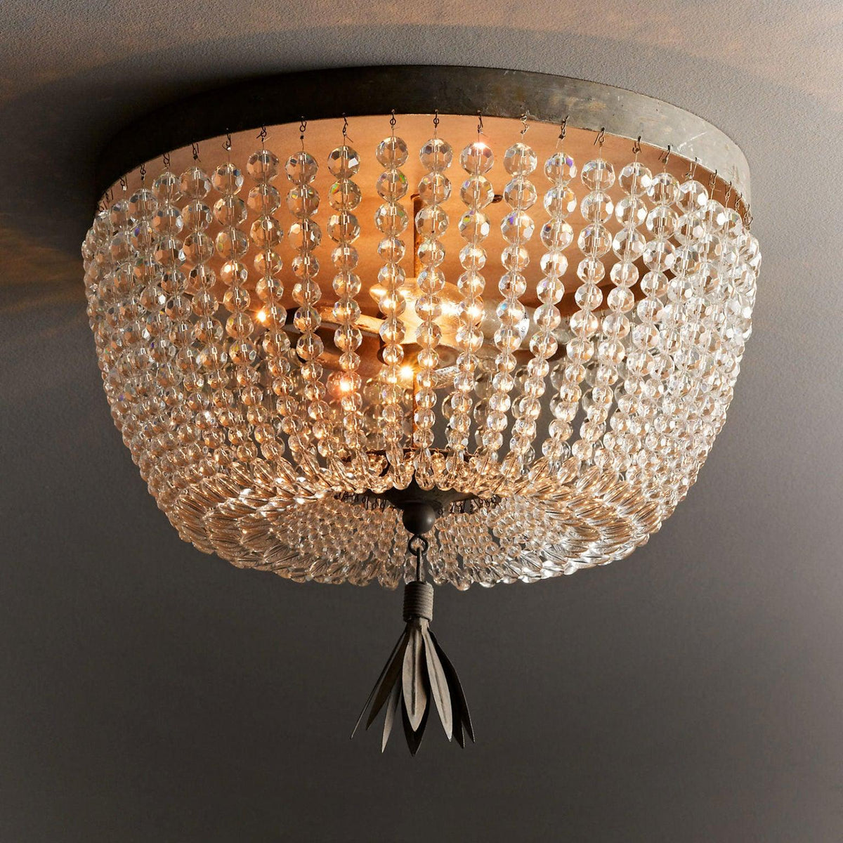 Farlan lampa sufitowa ze strunami kryształowych kulek Luxury