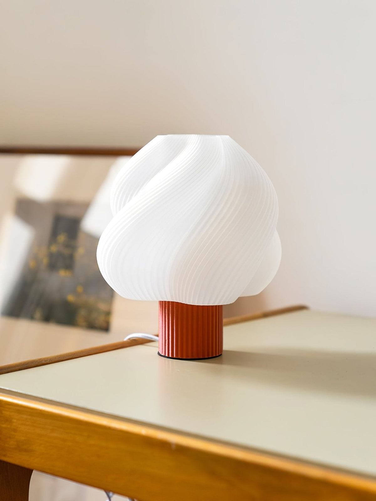 Buffy nowoczesna lampa stołowa z tworzywa sztucznego