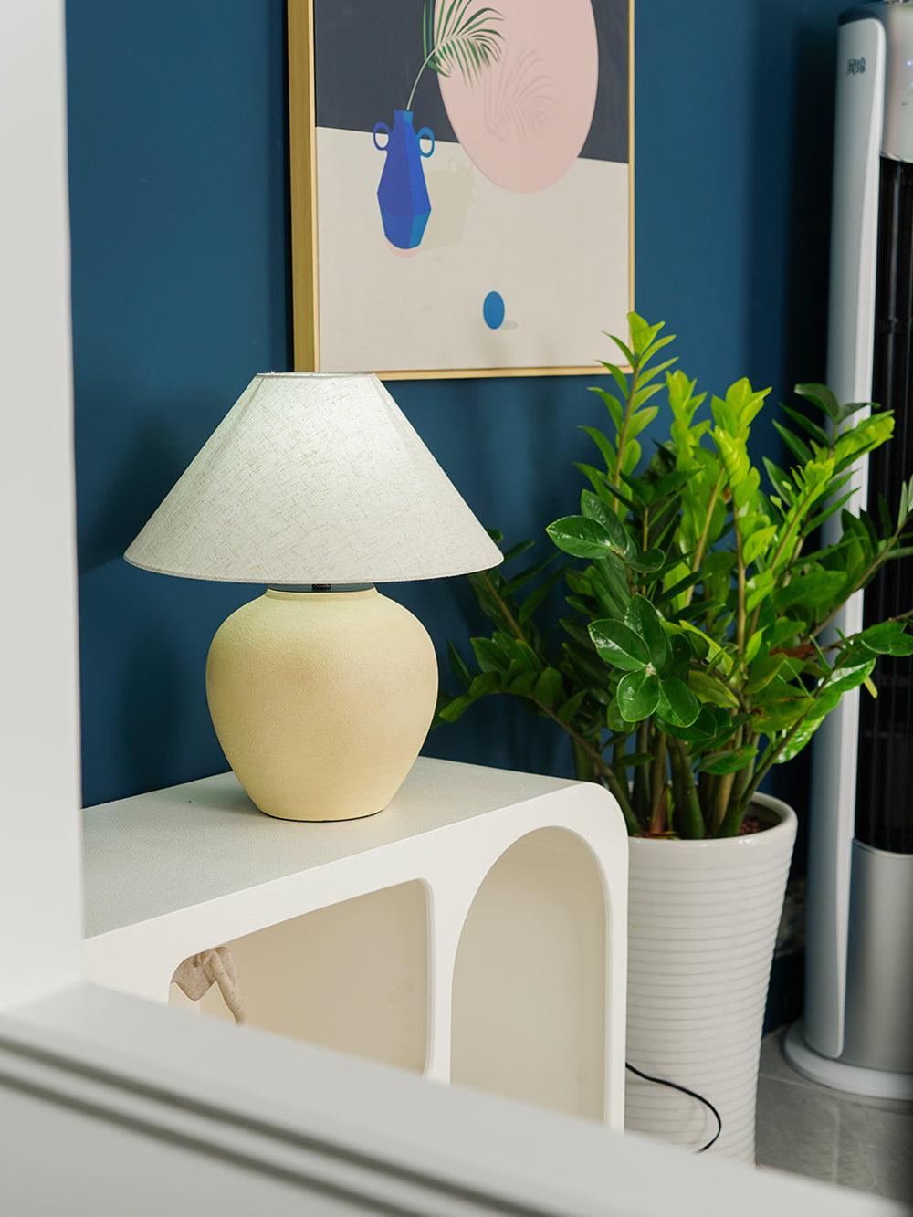 Lumian rustykalna lampa stołowa ze szkła ceramicznego