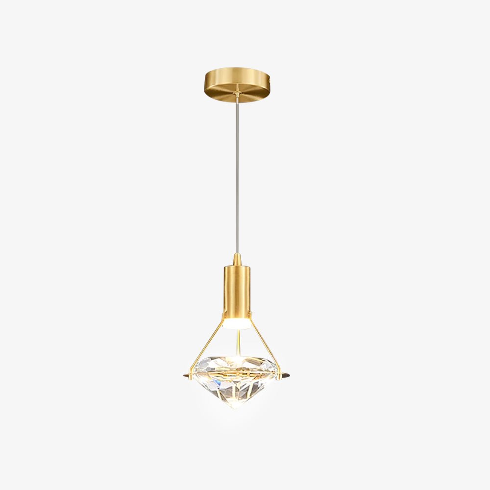Cira lampa wisząca z miedzi i kryształu elegancka