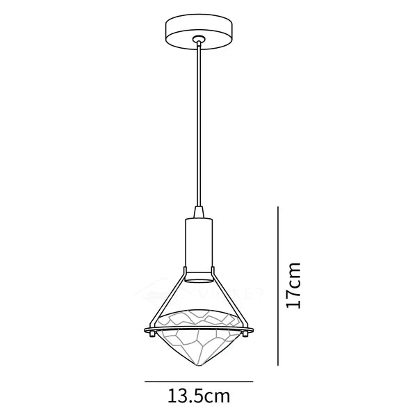 Cira lampa wisząca z miedzi i kryształu elegancka