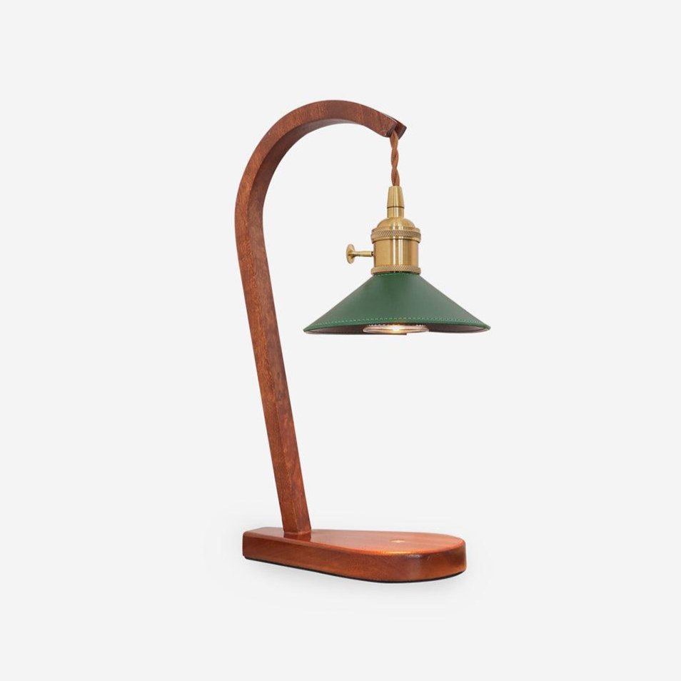 Elvuia lampa stołowa ze szkła i drewna