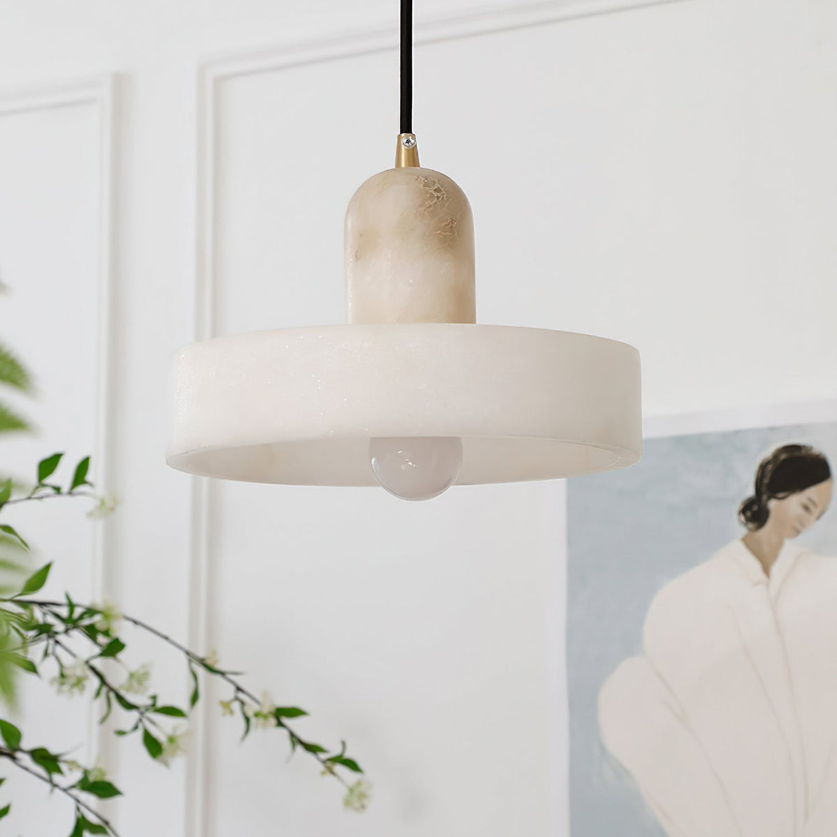 Lampa wisząca Luste Disc Orb Alabaster