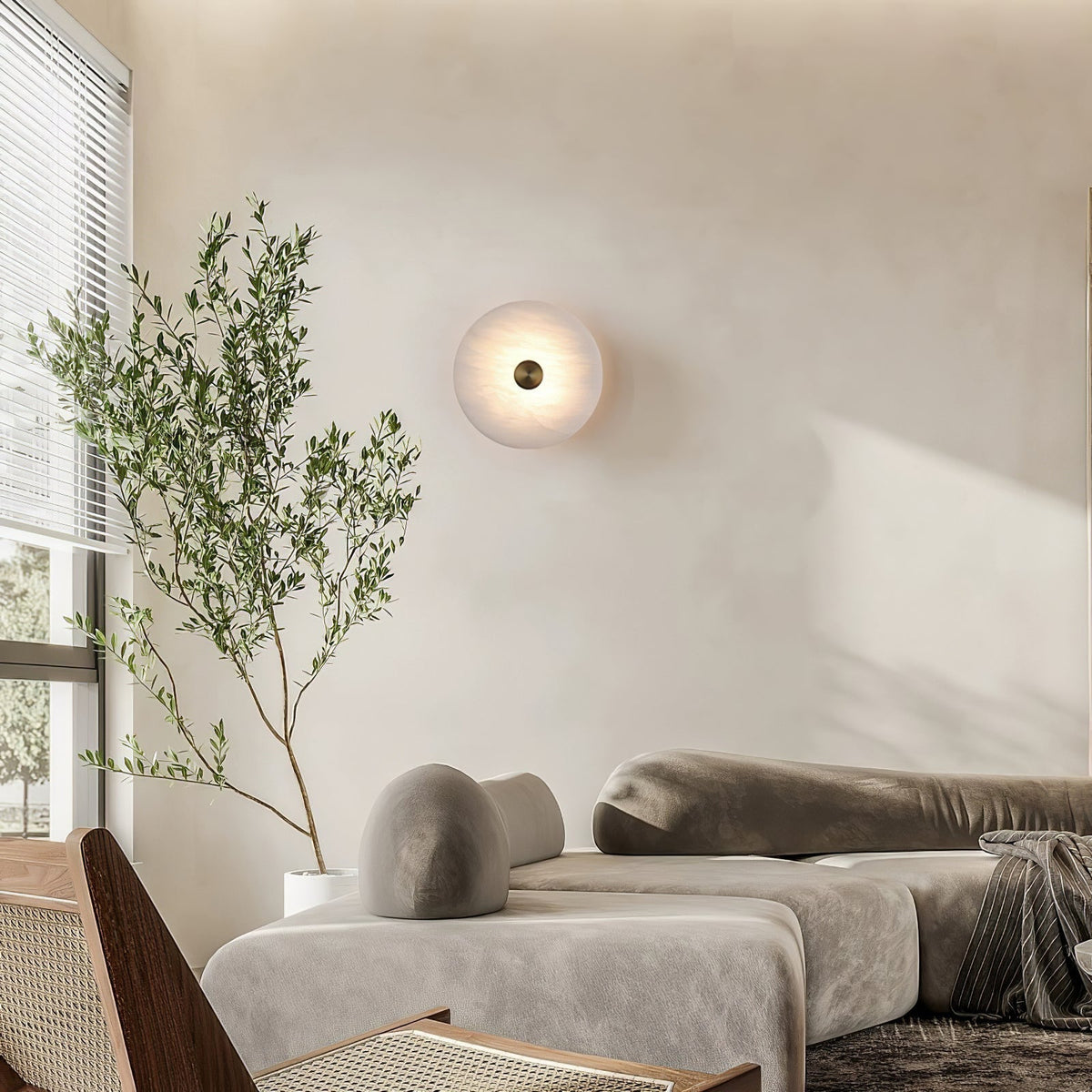 Selina minimalistyczna lampa sufitowa w alabastrze