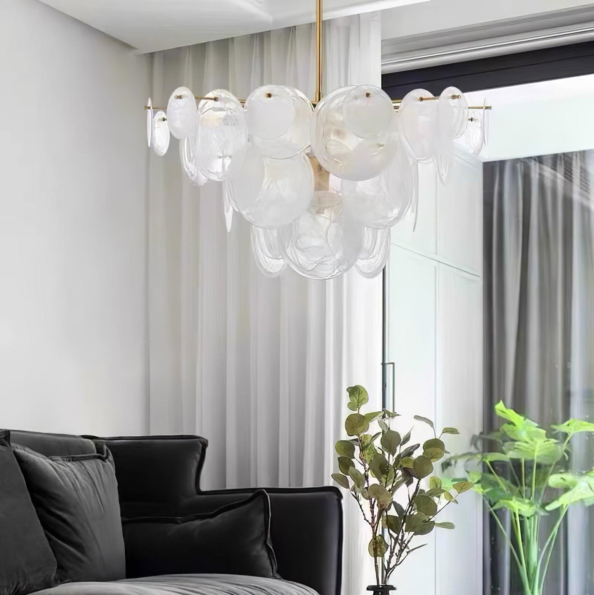Ael żyrandol ze szkła w stylu postmodern luxury Discs