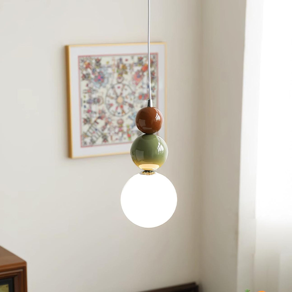 Lunetta Stacked lampa wisząca z kolorowymi sferami