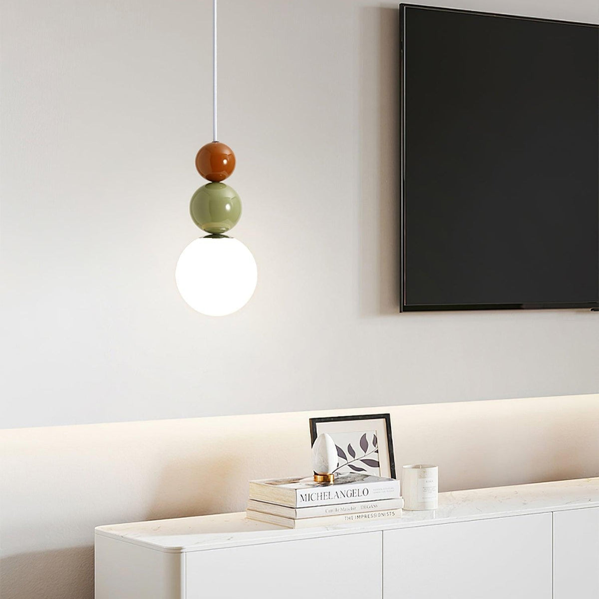 Lunetta Stacked lampa wisząca z kolorowymi sferami