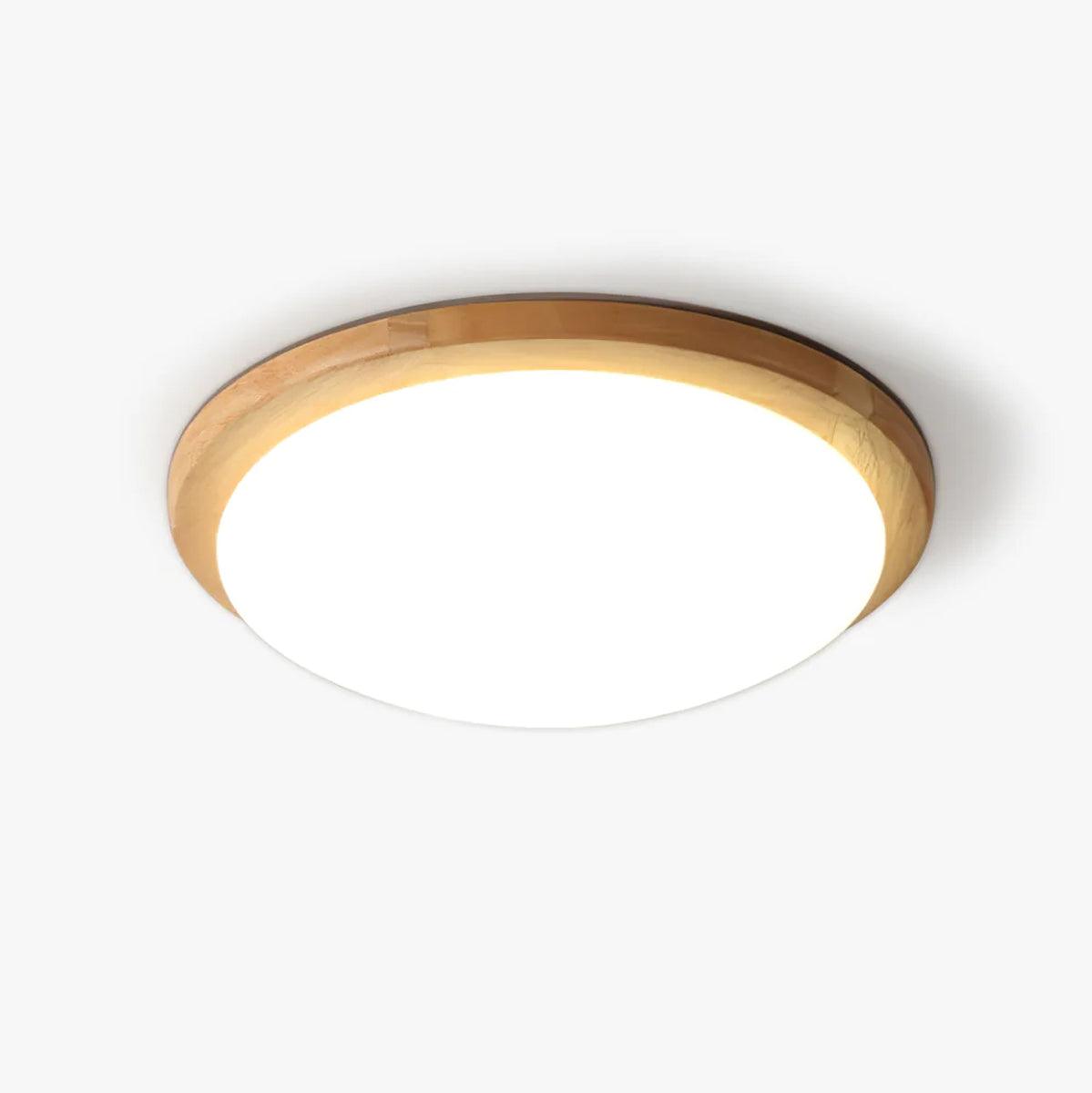 Myshae nowoczesna minimalistyczna lampa sufitowa w kształcie bębna z drewna