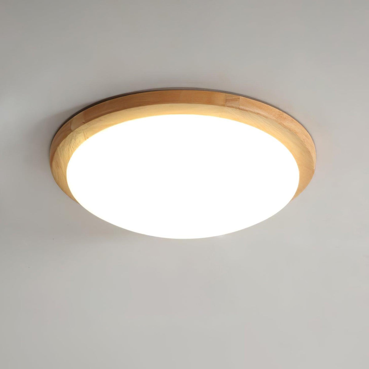 Myshae nowoczesna minimalistyczna lampa sufitowa w kształcie bębna z drewna