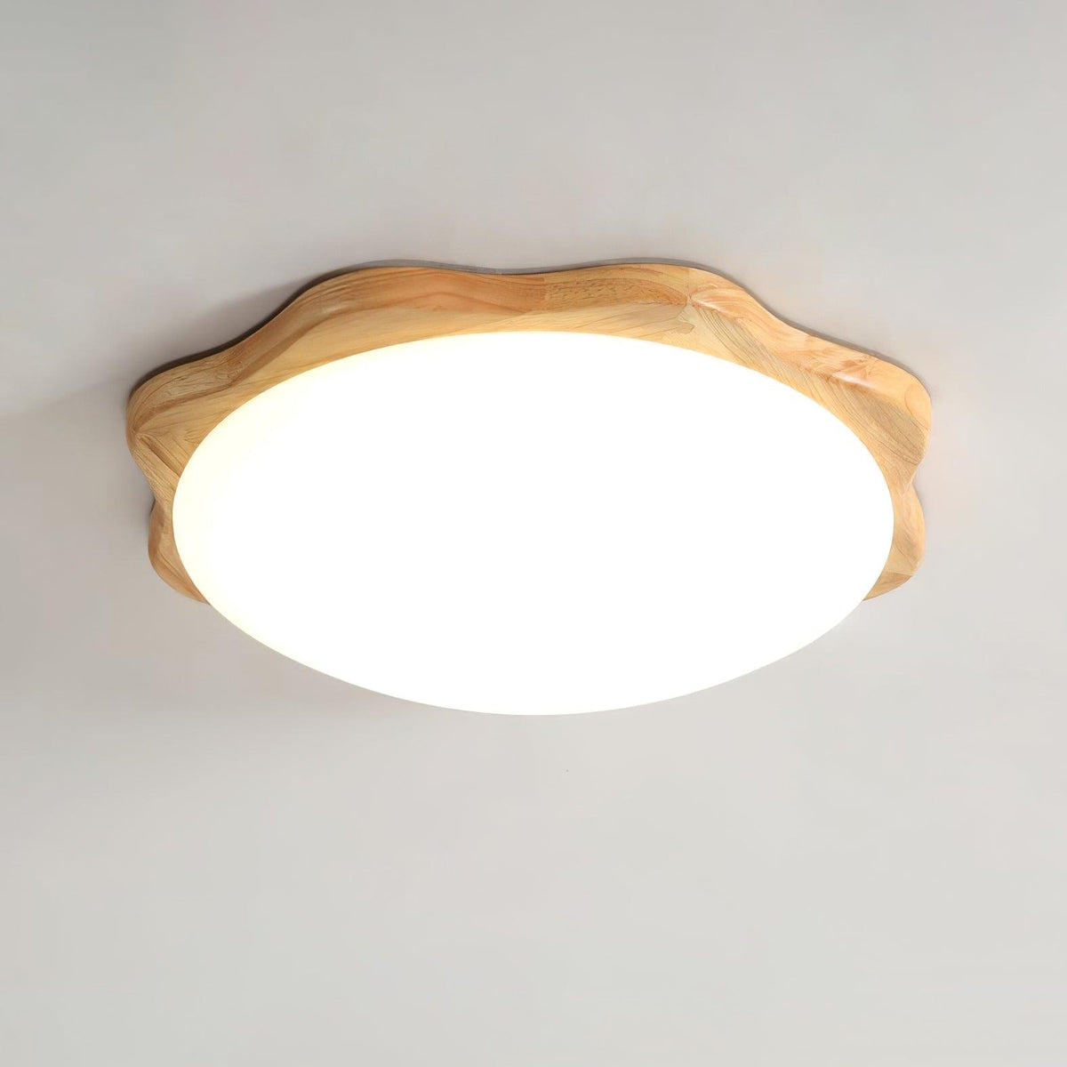 Myshae nowoczesna minimalistyczna lampa sufitowa w kształcie bębna z drewna