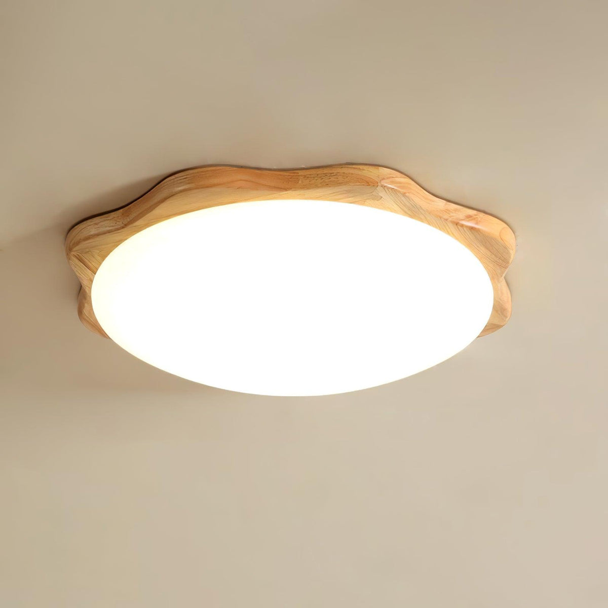 Myshae nowoczesna minimalistyczna lampa sufitowa w kształcie bębna z drewna