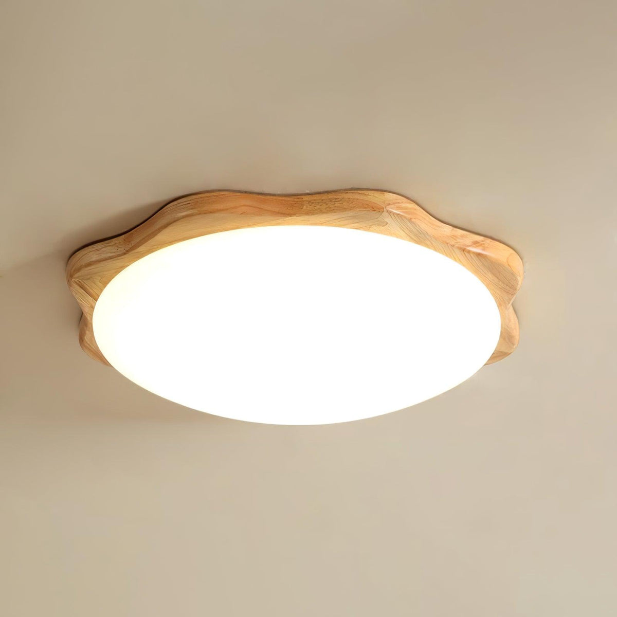 Myshae nowoczesna minimalistyczna lampa sufitowa w kształcie bębna z drewna