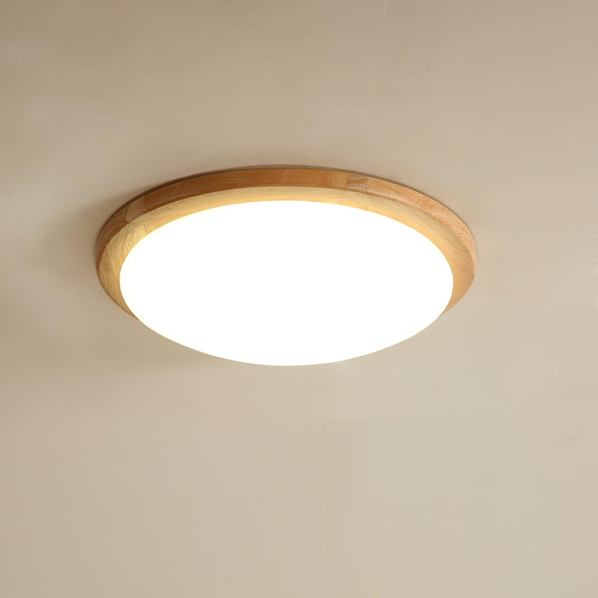 Myshae nowoczesna minimalistyczna lampa sufitowa w kształcie bębna z drewna