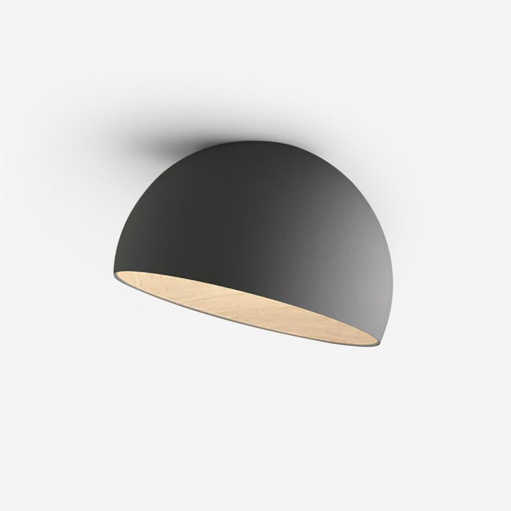 Flanel lampa sufitowa kopuła drewno wewnątrz ciepła nowoczesna minimalistyczna salon | Cielum