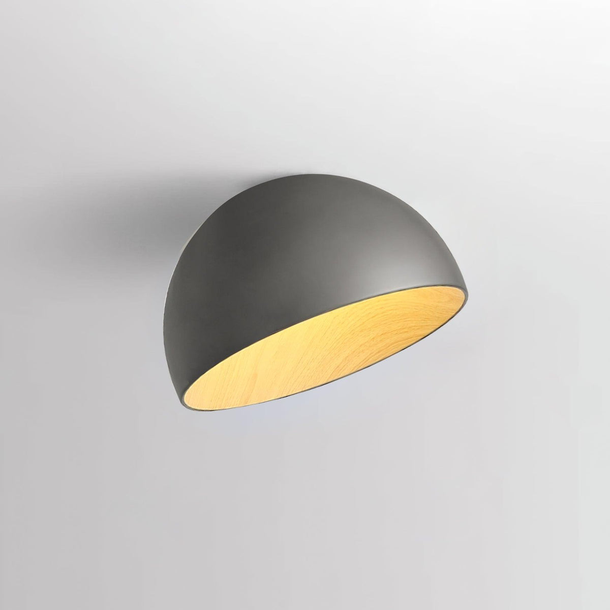 Flanel lampa sufitowa kopuła drewno wewnątrz ciepła nowoczesna minimalistyczna salon | Cielum