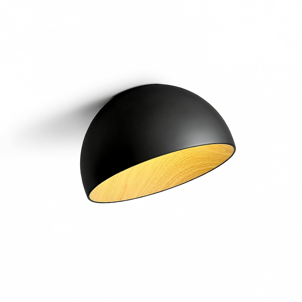Flanel lampa sufitowa kopuła drewno wewnątrz ciepła nowoczesna minimalistyczna salon | Cielum