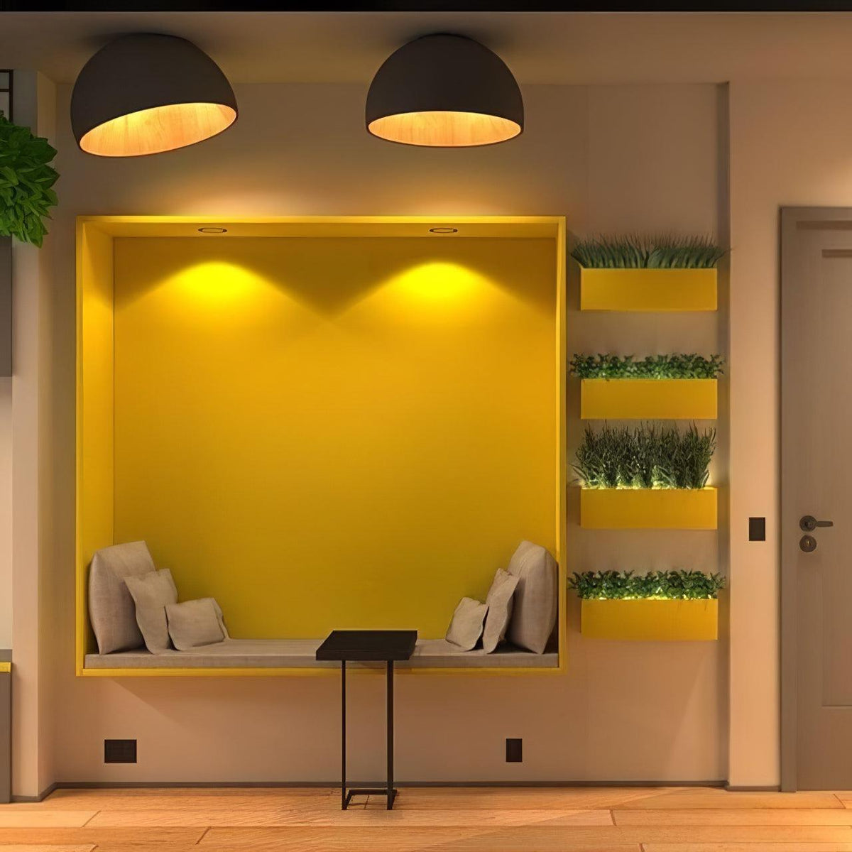 Flanel lampa sufitowa kopuła drewno wewnątrz ciepła nowoczesna minimalistyczna salon | Cielum