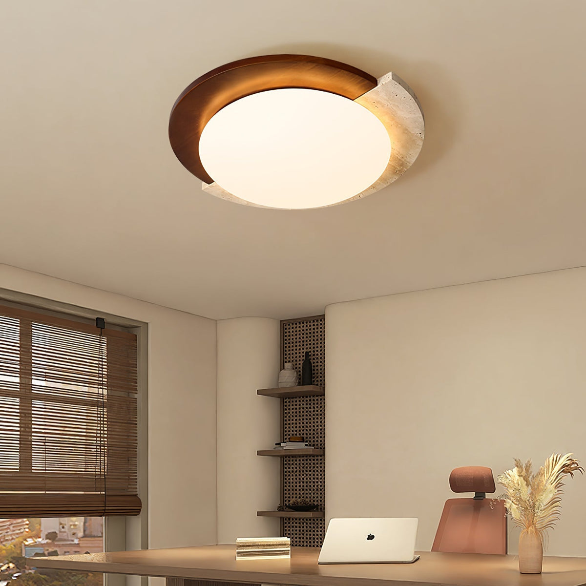 Noraaine Arc-Rim Travertine lampa sufitowa