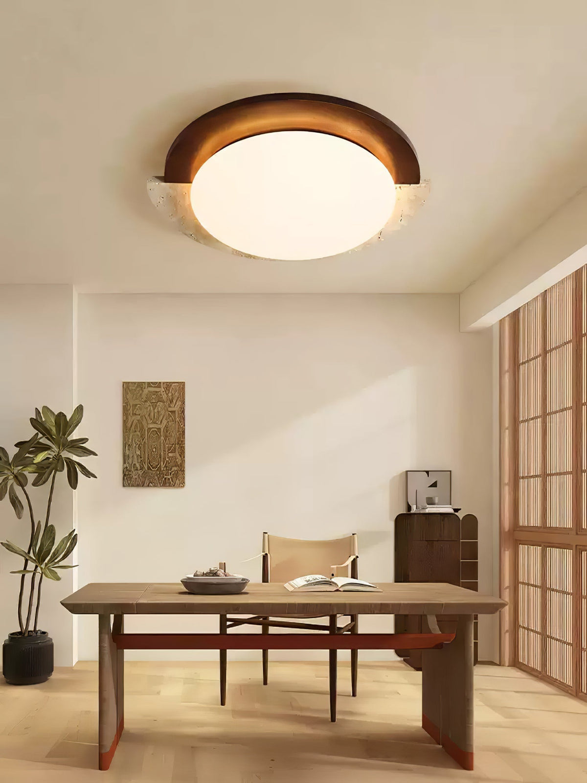 Noraaine Arc-Rim Travertine lampa sufitowa
