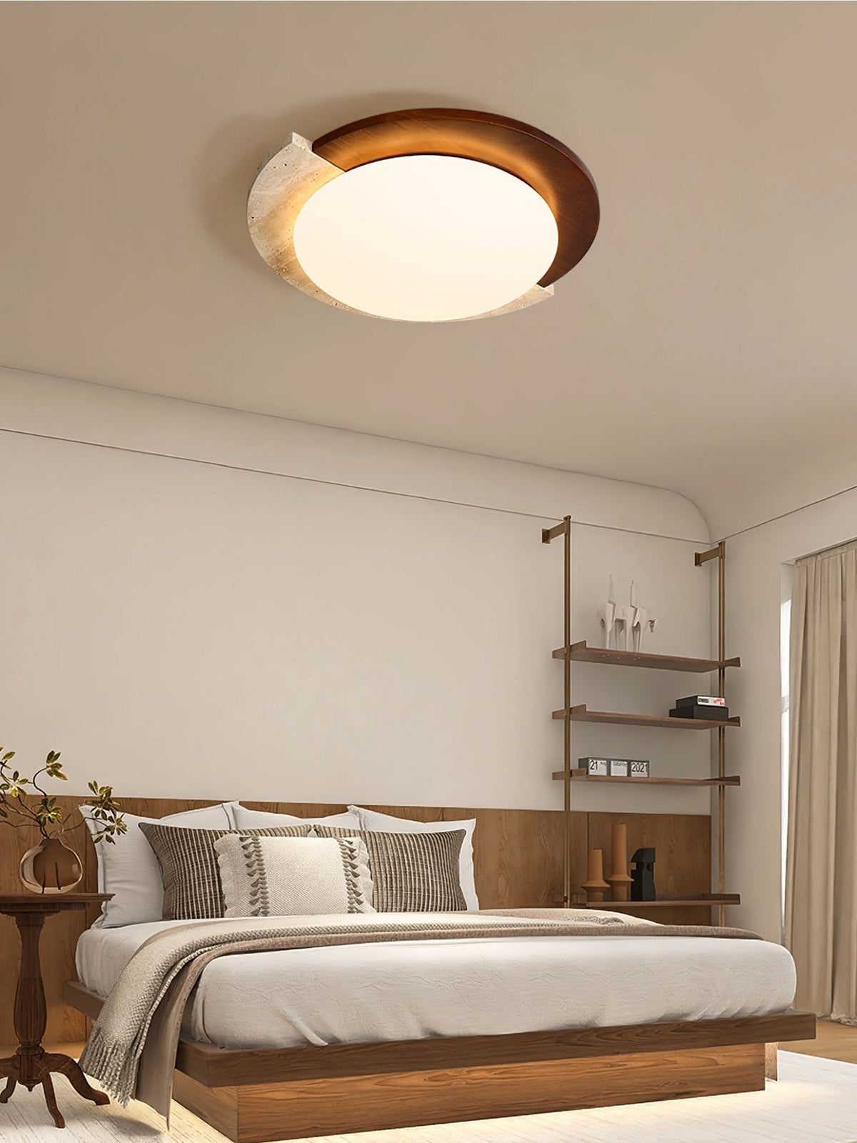 Noraaine Arc-Rim Travertine lampa sufitowa