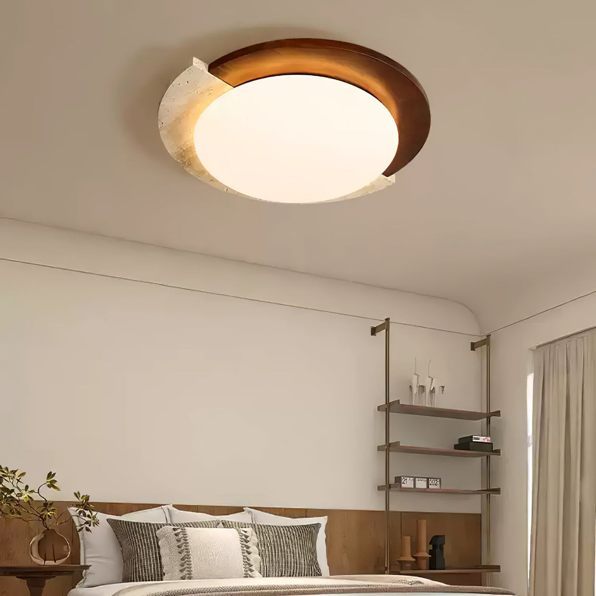Noraaine Arc-Rim Travertine lampa sufitowa