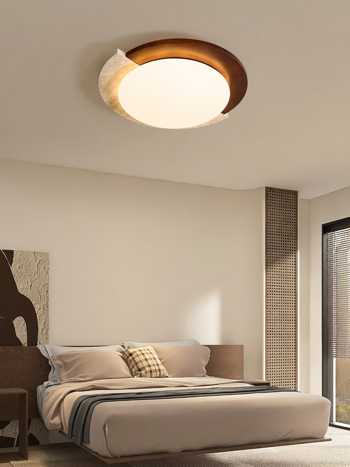 Noraaine Arc-Rim Travertine lampa sufitowa