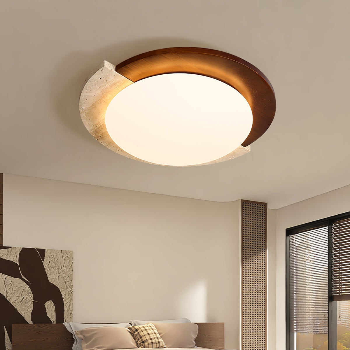 Noraaine Arc-Rim Travertine lampa sufitowa