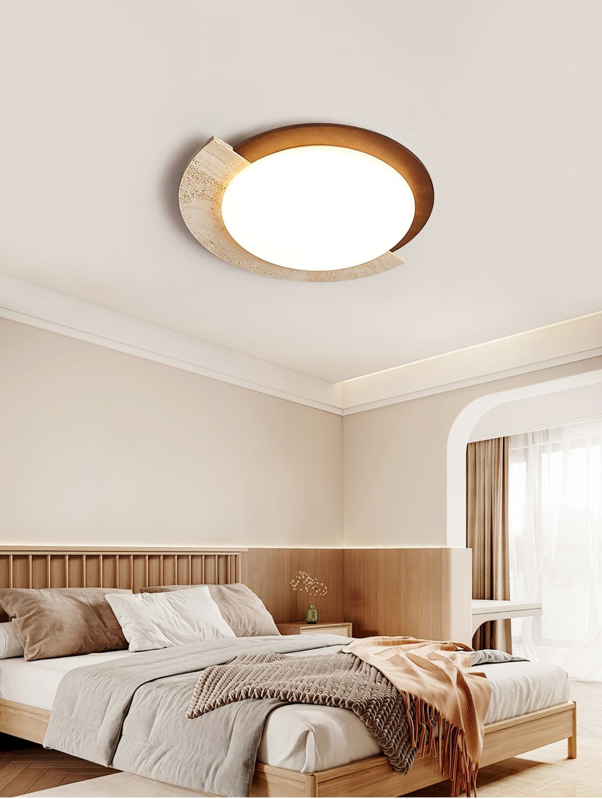 Noraaine Arc-Rim Travertine lampa sufitowa