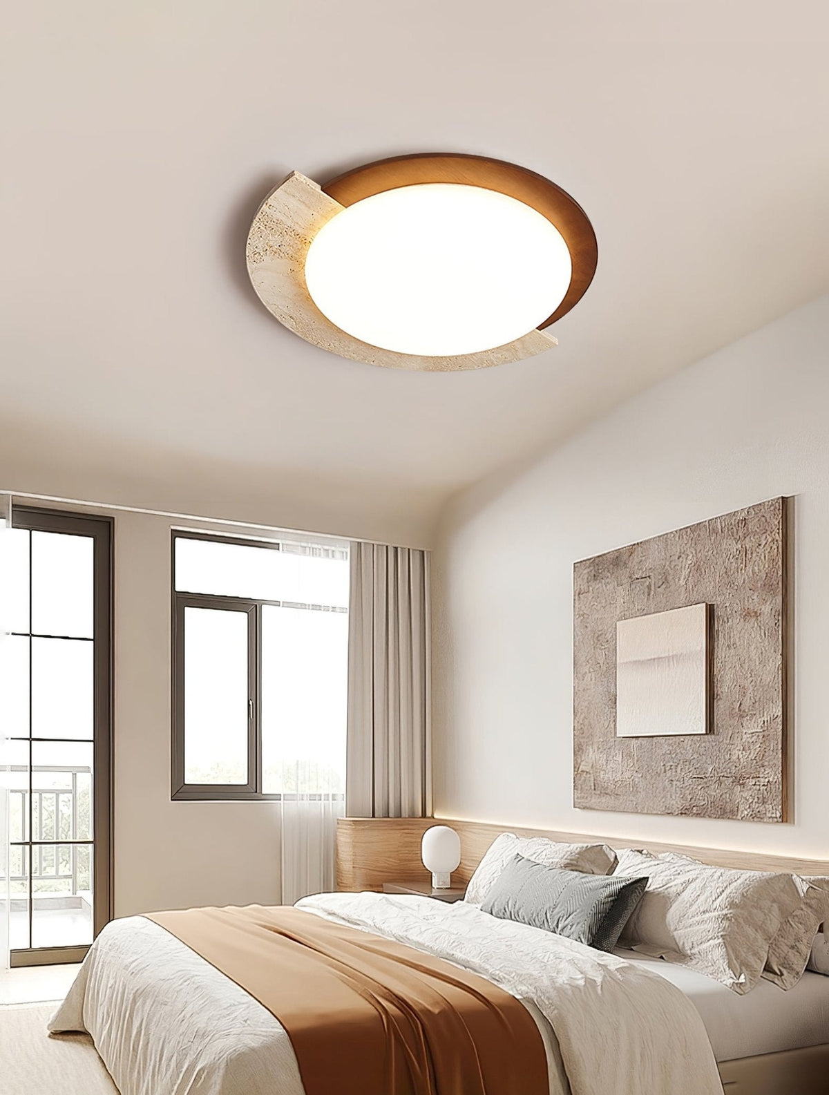 Noraaine Arc-Rim Travertine lampa sufitowa