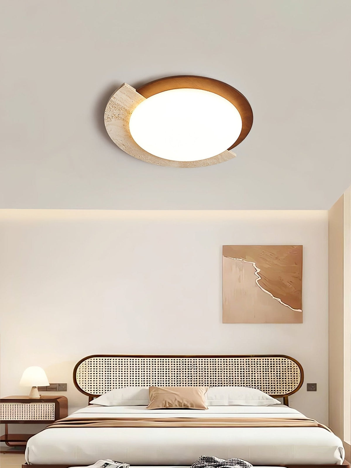 Noraaine Arc-Rim Travertine lampa sufitowa