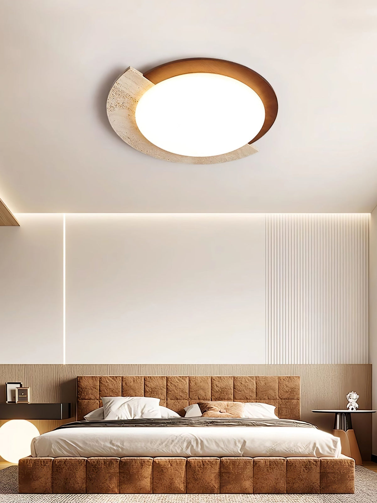 Noraaine Arc-Rim Travertine lampa sufitowa