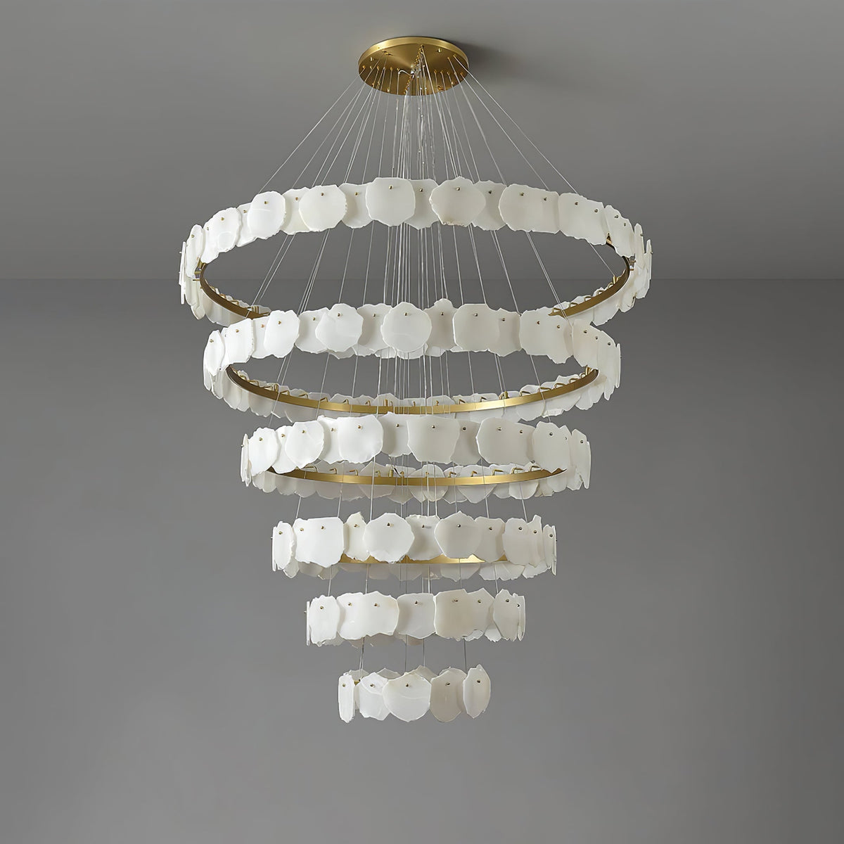 Albeine Alabaster żyrandol wielowarstwowy z okrągłym, luksusowym designem