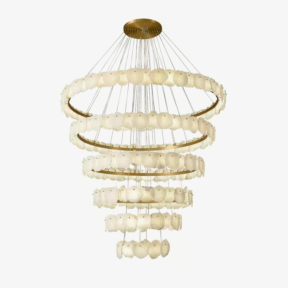 Albeine Alabaster żyrandol wielowarstwowy z okrągłym, luksusowym designem