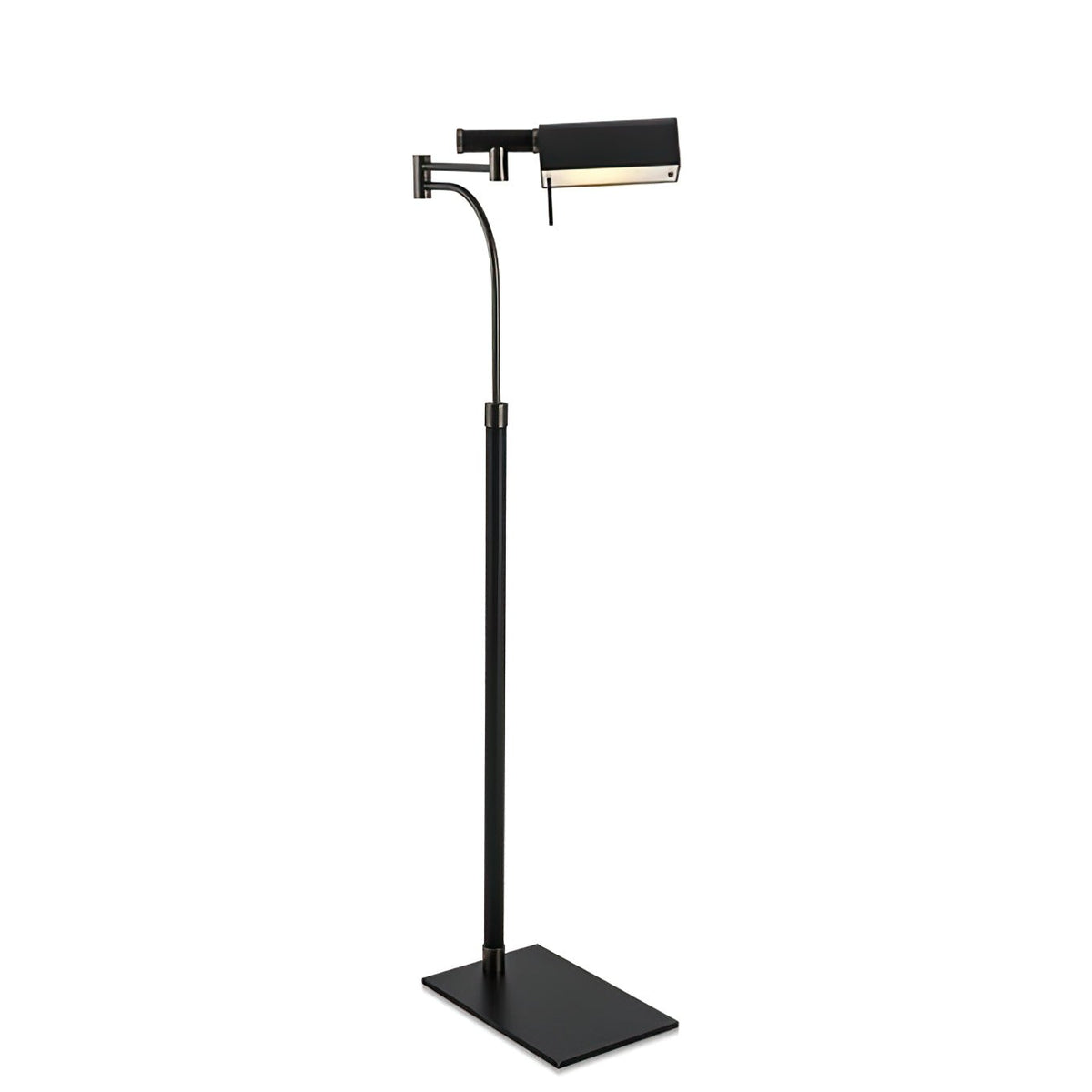 Bane czarna lampa stojąca ze skóry