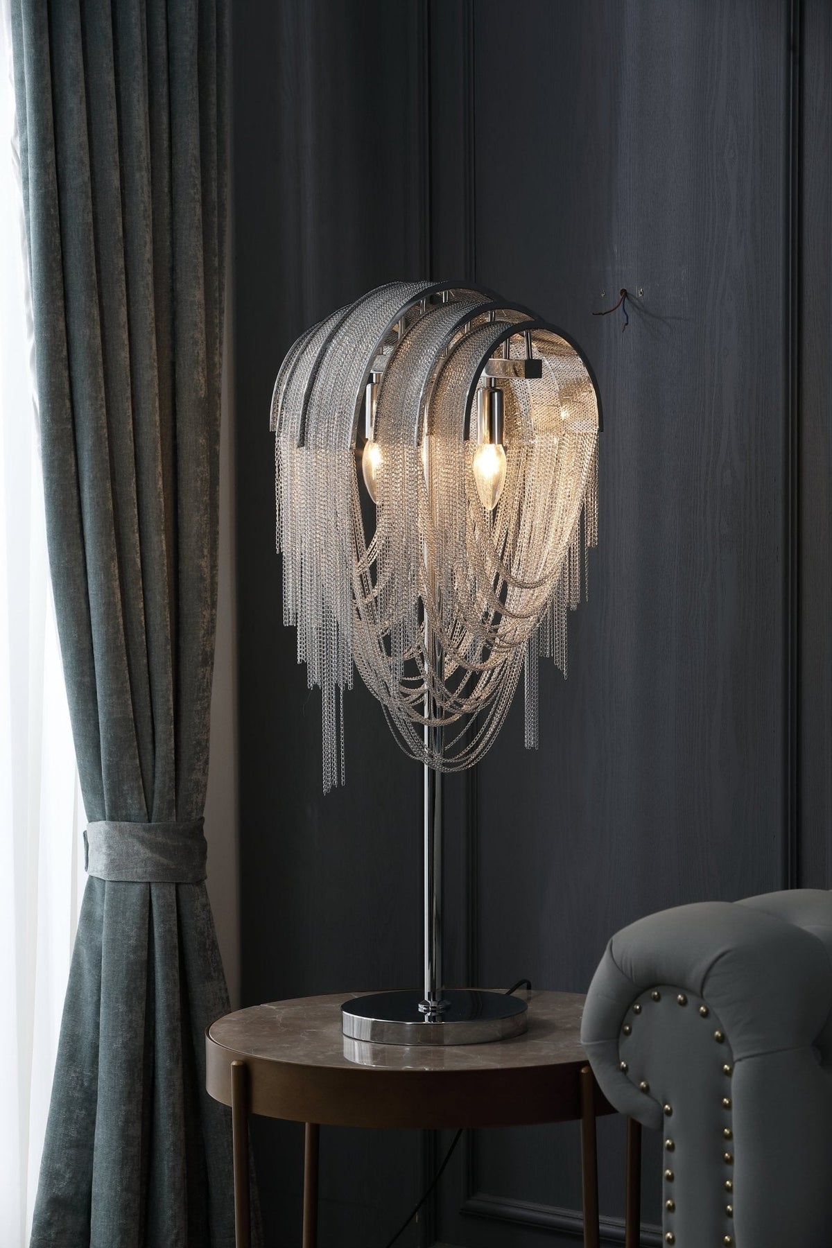 Hune artystyczna lampa stołowa ze stali