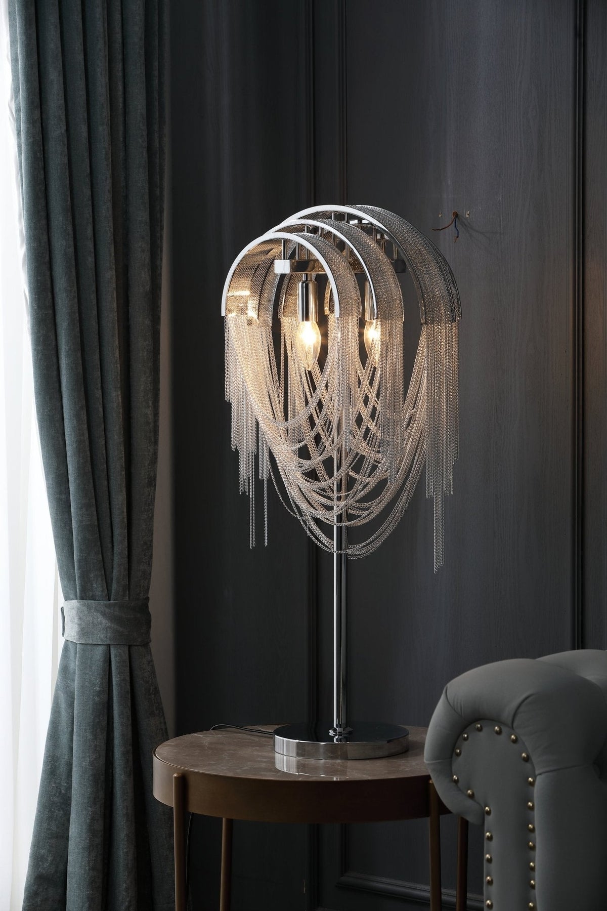 Hune artystyczna lampa stołowa ze stali