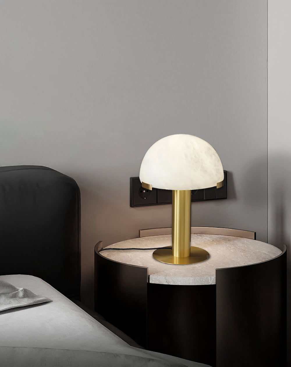 Keir lampa stołowa z alabastrem