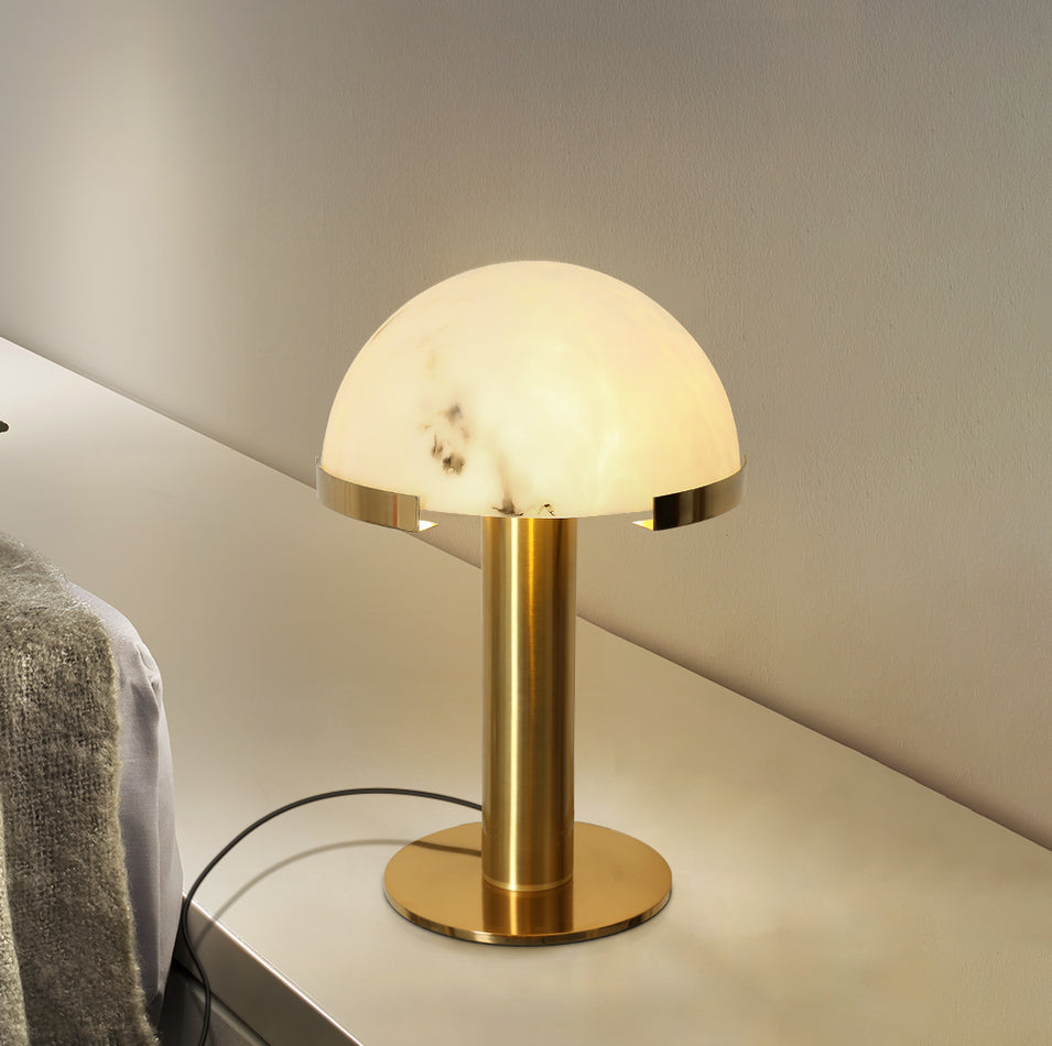 Keir lampa stołowa z alabastrem