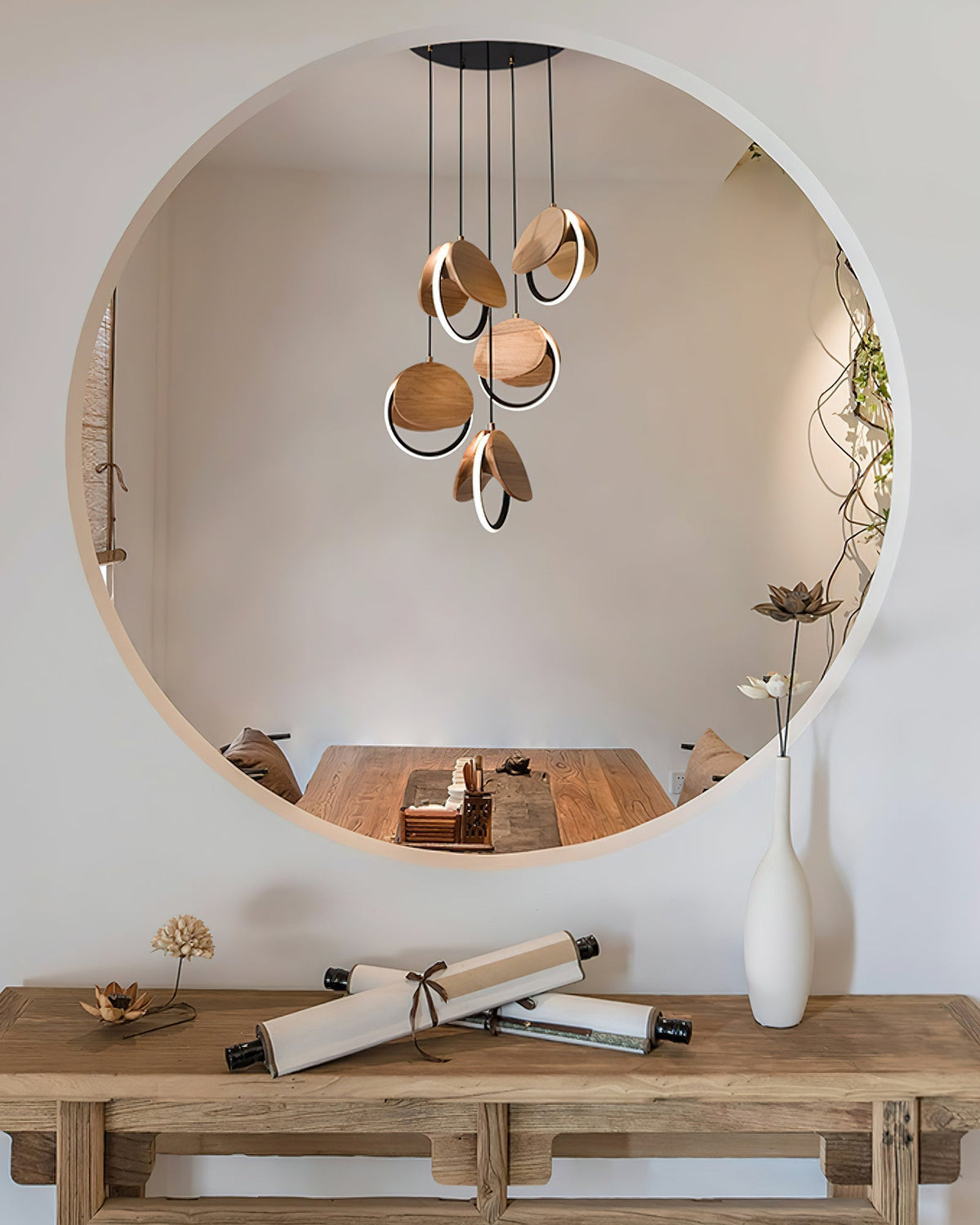 Avvelen geometryczna lampa wisząca z drewna